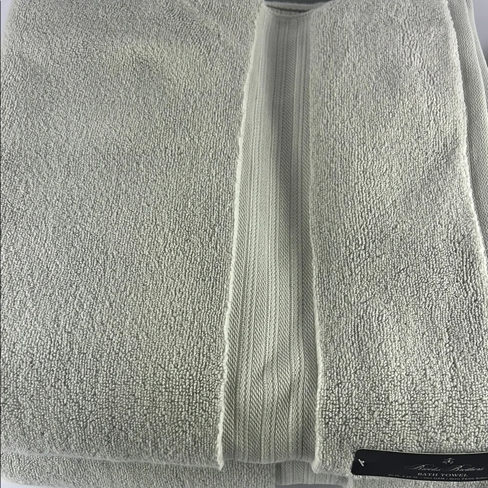 Brooks Brothers Bath Towel Set Gray Plush Premium Cotton Zero Twist Set of 8 NEW